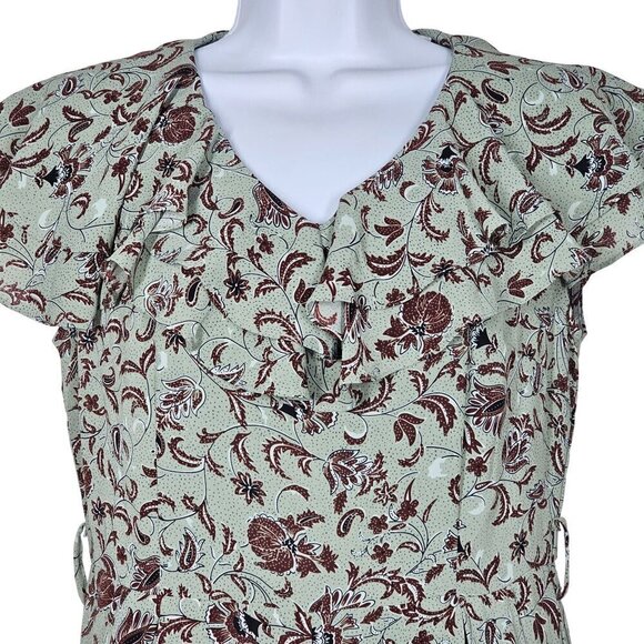 Ivy City Paisley Print Sleeveless Ruffled V-Neck Jumpsuit Wide Leg Women's Small - Picture 16 of 16